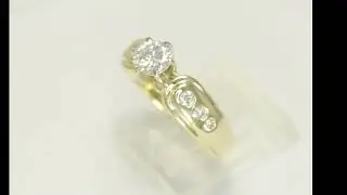 Natural Diamond Engagement Ring .80CT 14K YG Round Brilliant Size 6 - 34476