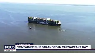 Cargo ship runs aground in Chesapeake Bay; efforts underway to refloat | FOX 5 DC