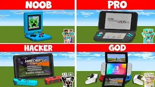 Minecraft NOOB vs PRO vs HACKER vs GOD - FAMILY NINTENDO SWITCH HOUSE BUILD CHALLENGE