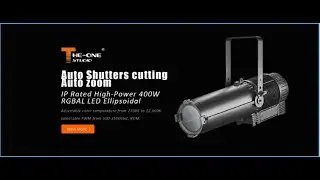 300W LED IP65 Rated Ellipsoidal Auto zoom Stage Lighting Auto cutting Profile