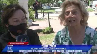 Rotary Club Bicentenario Pto  Rosales ornament&oacute; el &aacute;rbol navide&ntilde;o en la Plaza Belgrano