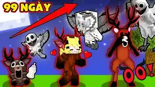 CHUYỆN GÌ SẼ XẢY RA NẾU CẶP ĐÔI CÚ NAI 🦉🦌 99 ĐÊM TRONG RỪNG LỚN LÊN TRONG MINECRAF? 💚🤍