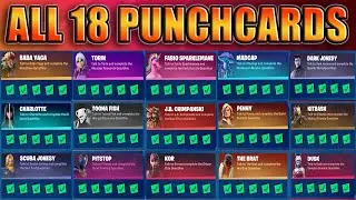 ALL 18 PUNCHCARDS - All Questlines Challenges Guide (+ Grim Fable & Big Mouth) | Fortnite Season 8