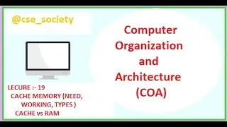 L :- 19 CACHE MEMORY| NEED | WORKING| TYPES|( CACHE VS RAM)