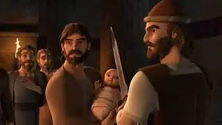 Solomon's wisdom at the trial with the two mothers | Superbook, 4k clip