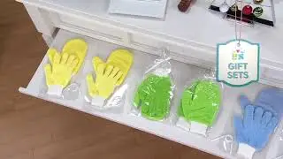 4-Pc Microfiber Dusting Gloves and Glass Cleaning Mitts with Gift Bags on QVC