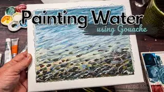 Learn how to Paint Moving Water with Gouache⎥Relaxing Art 🎨 (real-time)