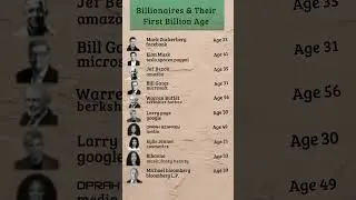 Top 10 At What Age Did These Billionaires Make Their First Billion? 💲