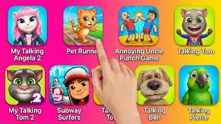 My Talking Angela 2, Pet Runner Cat Rush & Annoying Uncle Punch - Funny Gameplay