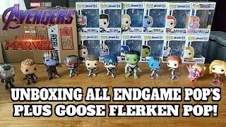 UNBOXING ALL AVENGERS ENDGAME FUNKO POP'S PLUS CAPTAIN MARVEL GOOSE FLERKEN!