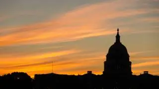 Early Morning Clouds Behind the US Capitol Building // Timelapse