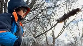 Kids Spotted and Caught 6 frozen catfish in college lake