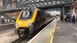 2 TONE HORN CrossCountry class 220 Voyager leaving Bournemouth Station
