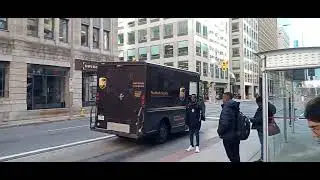 UPS 2008 international truck on Albert Street and Bank Street in downtown Ottawa film today!