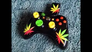 Custom Airbrush Painted Cannabis Leaf Rasta Xbox Controller