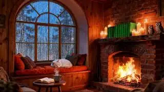 Relaxing Fireplace & Rain Ambience for Deep Sleep | No Ads
