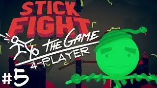 Stick Fight: The Game - #5 - SNAKE MODE (4 Player Gameplay)