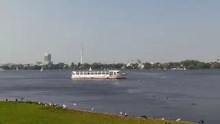 Hamburg: Au&szlig;enalster, Alsterschipper, Alsterufer, Alsterwiese Schwanenwik - 4K Video Picture