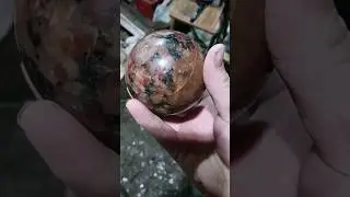 making a stone sphere from Wisconsin moonstone #gemstonecutting