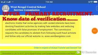 Upper Primary recruitment Update.. KNOW Date of verification..