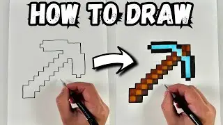 How To Draw Minecraft Diamond Pickaxe