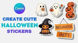 How to make cute Halloween stickers on Canva to sell | easy tutorial by DLC Ventures India