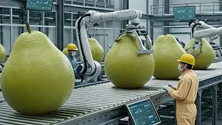How pear juice is made in the factory 