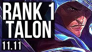 TALON vs ZAC (JUNGLE) | Rank 1 Talon, 6 solo kills, Legendary, 13/2/4 | EUW Challenger | v11.11