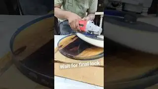 Epoxy River table buffing $ polishing #resin#epoxy#interiordesign#furniture#youtubeshorts#shorts#art