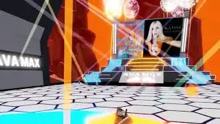 Ava Max falling into the lava at her Roblox listening party (Roblox event)