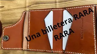 Como  hacer una billetera RARA RARA , de cuero y hecha todo a mano .