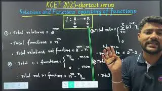 KCET 2025 SHORTCUTS | MATHEMATICS | Relations and functions |