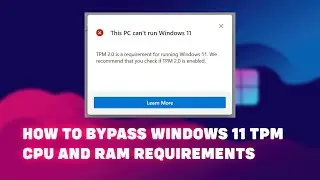 TPM 2.0 File (Bypass Windows 11 Requirements) to Install Windows 11 on Unsupported Hardware