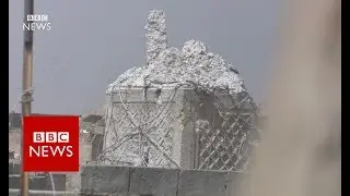 EXCLUSIVE pictures Of Nuri Mosque and its leaning minaret after destruction- BBC News
