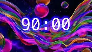 90-Minute Abstract Classroom Timer | Color Flow Countdown for Focus and Relaxation