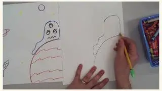 How to Draw Wax Resist Alien