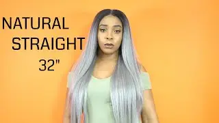 Bobbi Boss Human Hair Blend 13X6 Frontal Lace Wig - MOGLWST32 NATURAL STRAIGHT 32 --/WIGTYPES.COM