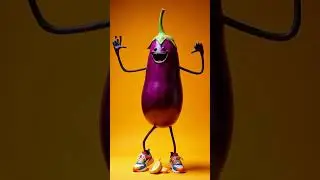 Funny Dancing Eggplant | Cartoon Veggie Grooves!