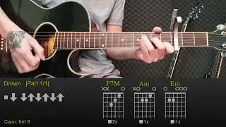 Seafret - Drown | Easy Guitar Lesson Tutorial with Chords/Tabs and Rhythm