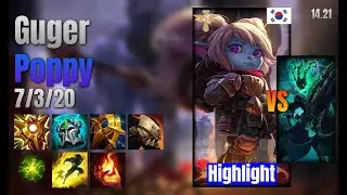 Guger Support Poppy vs Thresh lol KR solo rank Highlight 14.21