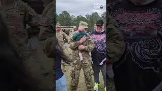 Soldier breaks down in tears as 1-year-old daughter taps him out