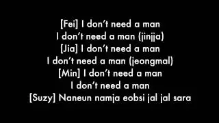 I don't need a man - Miss A lyrics