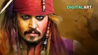 Colourful Digital Painting using smudge technique # Johnny Deep#Pirates of the Caribbean