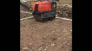 Effective Road-Building Preparation ! Hand Roller Compaction Soil in Foundation