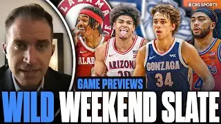 WILD CBB Weekend Slate Preview: No.1 Arizona vs No. 12 Alabama, No. 25 UCLA vs No. 8 Gonzaga & MORE