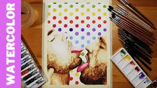 Watercolor Painting Tutorial Time lapse Episode (150) The Kiss 4 #watercolorpainting #zakpopart