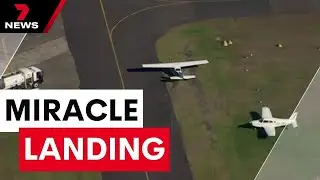 A light plane's heart stopping crash landing | 7 News Australia