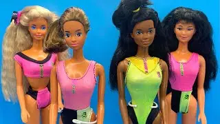 1989 BEACH BLAST Barbie Dolls TERESA Barbie CHRISTIE Miko (Teresa is redressed)