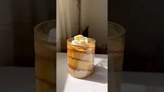 Ice latte with cream #icelatte #coldcoffee #coffee
