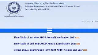 AHDP 1st year main exam time table 2021 Out Now || Veterinary Diploma exam || Rajuvas Bikaner